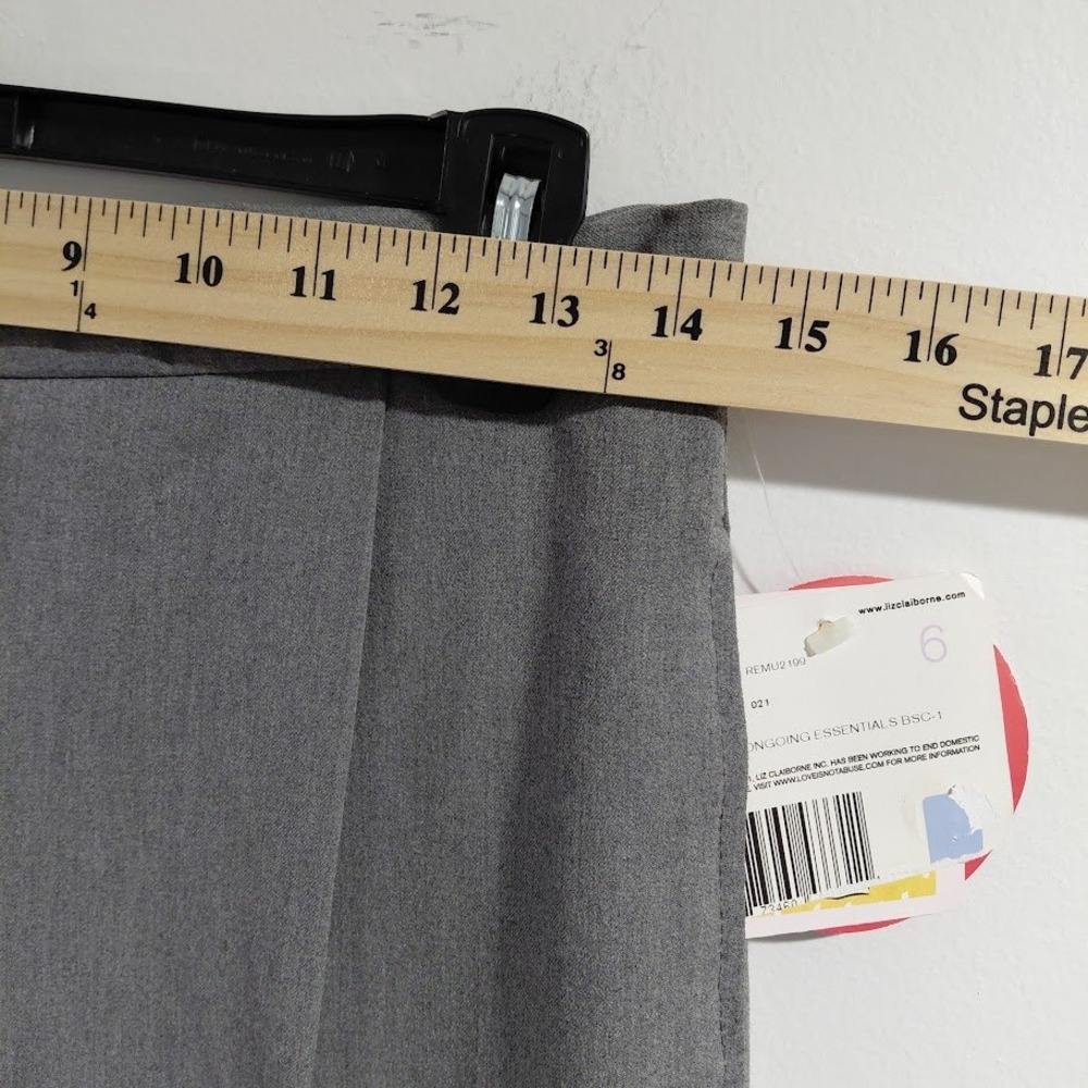 Liz Claiborne Kylie Gray Pleated High Rise Straight Leg Dress Pants Womens 6 NEW - Picture 12 of 14